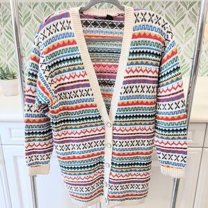 Liz Sport Striped Cardigan 90s Colorful Women's Small